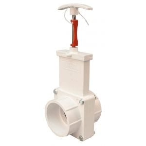 Three Piece Gate Valve Assembly w/ Gate Keeper, 2" Slip X Slip, PVC White