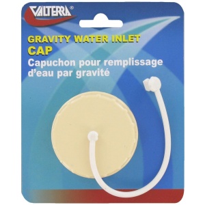 Gravity Water Inlet Cap, Colonial White, Carded