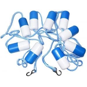 Pool Rope, 20' W/Floats (2-1/2" x 5"), Polybagged