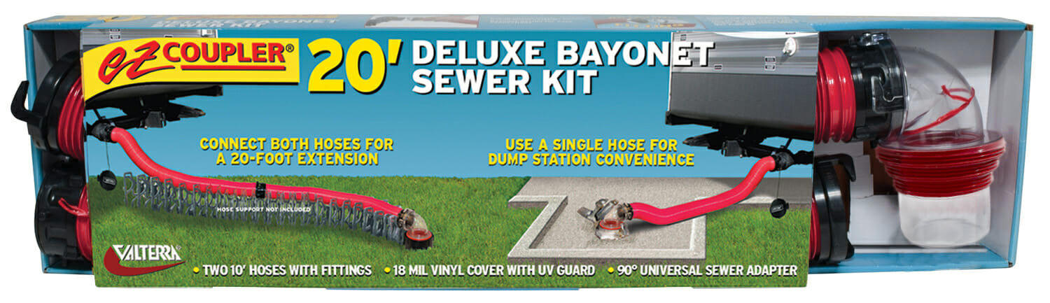 EZ Coupler Deluxe Bayonet Sewer Hose Kit, 20′, Boxed - Valterra.com
