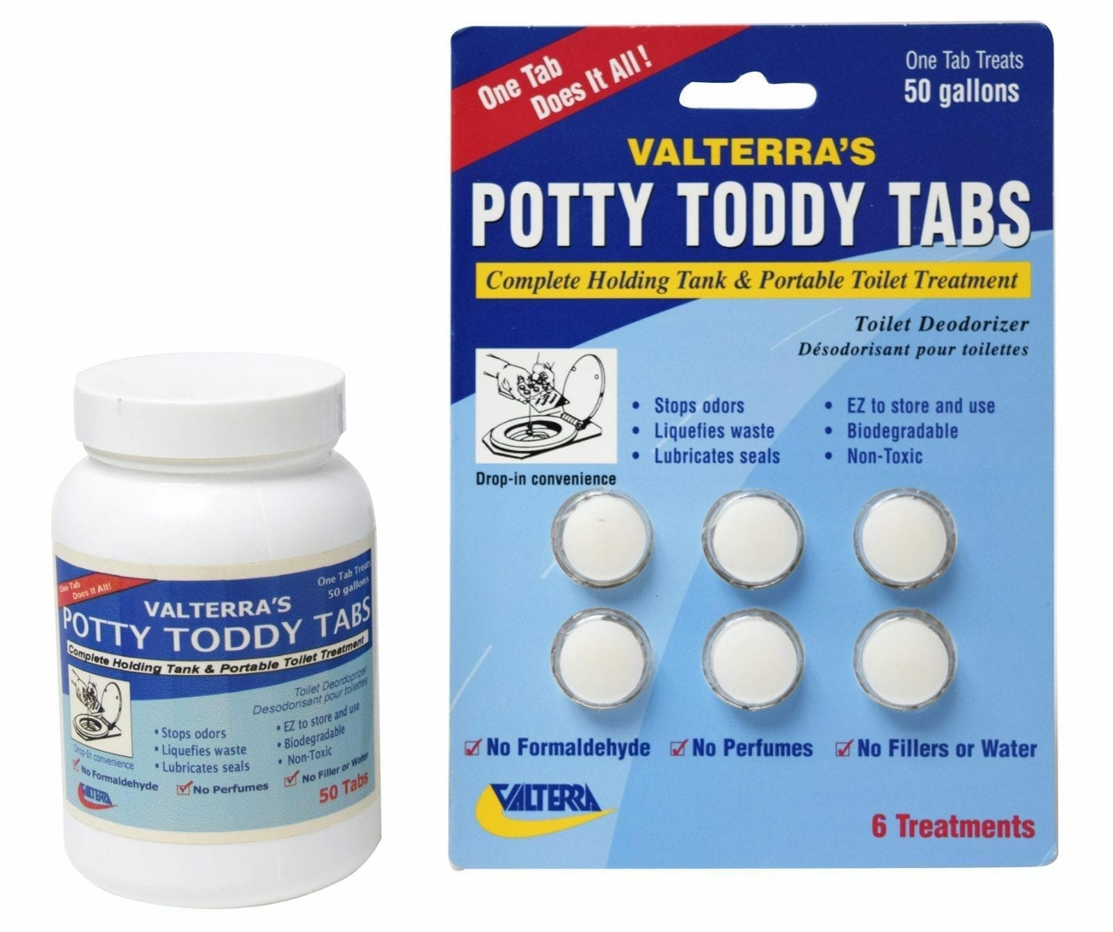 Valterra Potty Toddy Tabs - 6-Pack Holding Tank Treatment For RVs & Portable Toilets