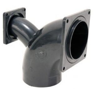 2-Way Ell, 3″ Spigot x 3″ Rotating Flange x 1-1/2″ Rotating Flange