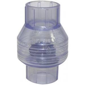 1-1/2″ Slip x Slip Swing Check, PVC Clear