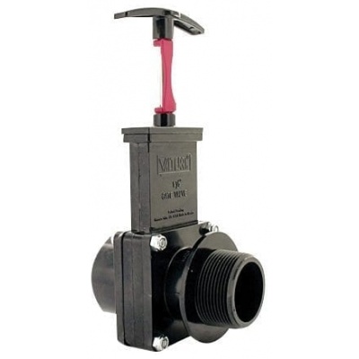 Three Piece Gate Valve Assembly W/Gate Keeper, 1-1/2″ FPT X MPT, ABS Black