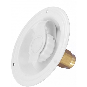 Water Inlet, Recessed Flange, FPT, Lead-Free, White, Bulk