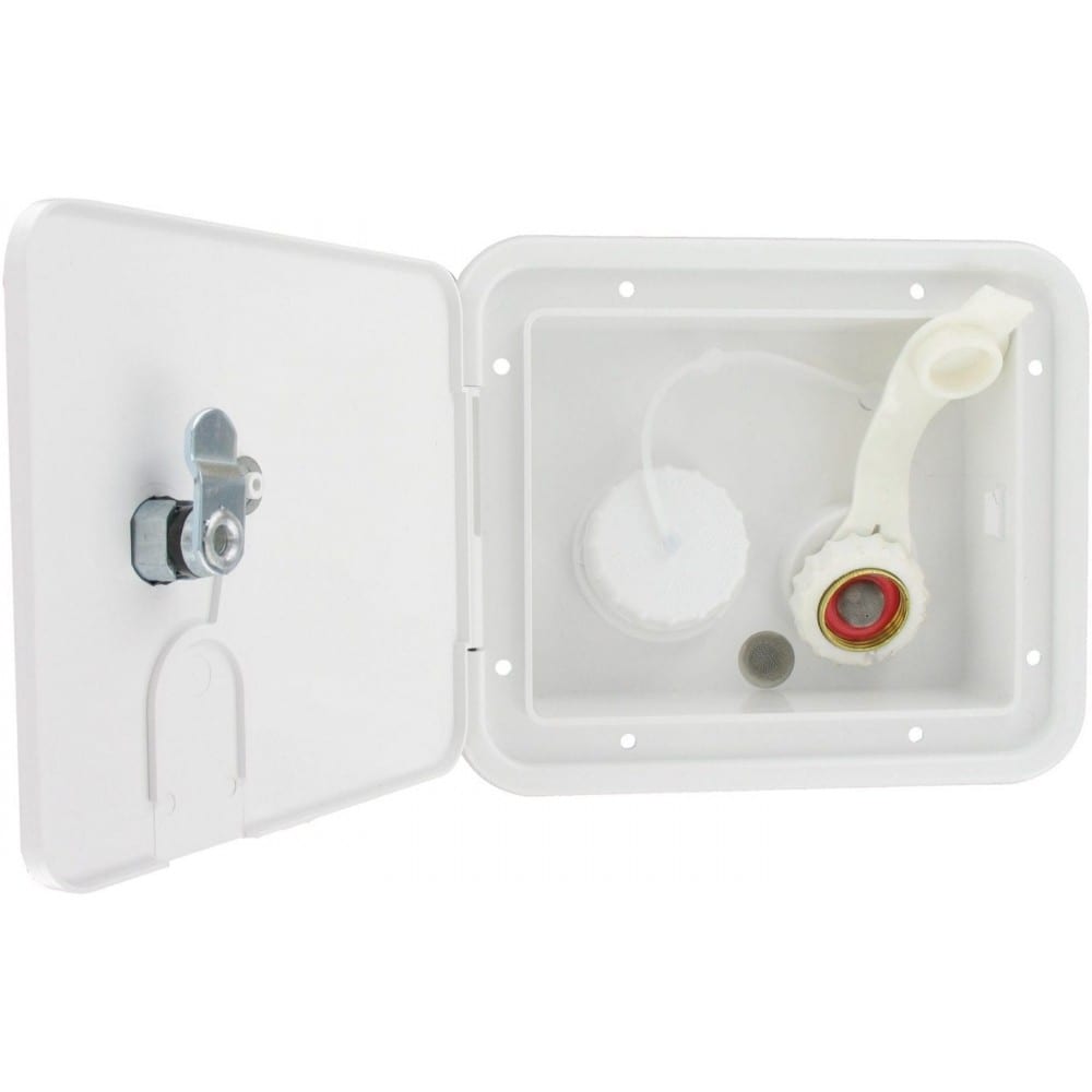 VALTERRA A01-2004VP White Plastic City Water/Gravity Fill Inlet Hatch For RV - Lockable