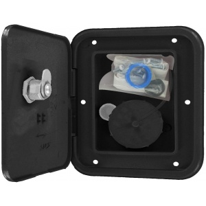 Universal Gravity Inlet Hatch, Black, Carded