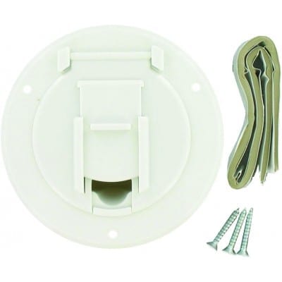 Cable Hatch, Small Round, White, Carded