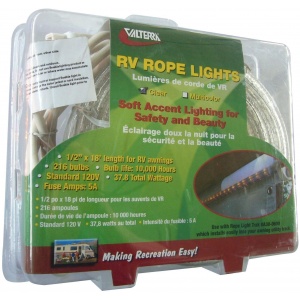 Rope Lights, 18′, Clear, Clam Shell