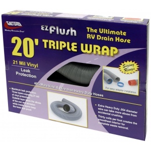 EZ Flush Triple Wrap Drain Hose, 20′, Silver, Boxed