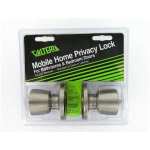 Door Lock, Bathroom/Bedroom Privacy, Knob x Knob, Stainless Steel, Clam Shell