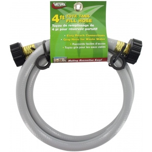 Tote Tank Fill Hose, 1/2″ x 4′, Gray