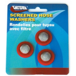 Hose Washers With Screen, Red, 3 Per Card