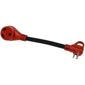 Mighty Cord 15AM-30AF Adapter Cord, 12", Red, Bulk