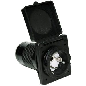 Mighty Cord 50 Amp Power Inlet, Black, Carded