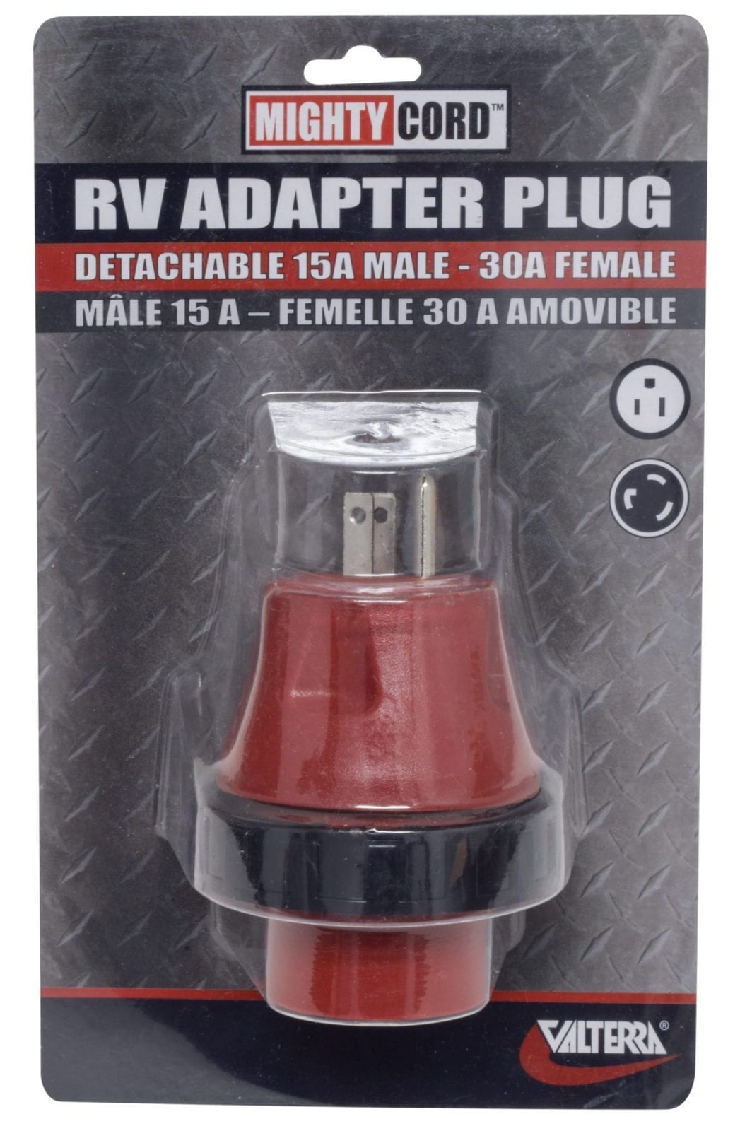 Mighty Cord 15A-30A Detachable Adapter Plug, Carded