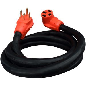 Mighty Cord 50Amp Extension Cord with Handle, 10′, Red, Boxed