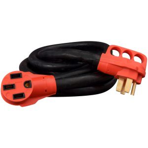 Mighty Cord 50Amp Extension Cord with Handle, 15′, Red, Boxed