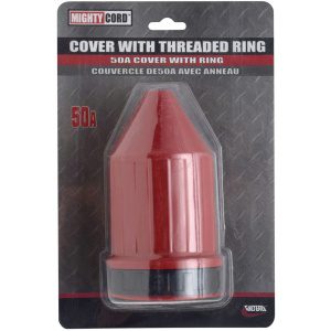 Mighty Cord 50 Amp Cover with Threaded Ring, Red, Carded