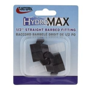 HydroMax Accessory - 1/2” Straight Barbed Fitting, Carded