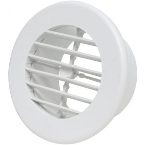 Heating and A/C Register, 4", Rotating, Covered Screws, Plastic, White, Carded