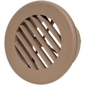 Heating and A/C Register, 4", Rotating, Covered Screws, Plastic, Light Brown, Carded