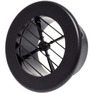 Heating and A/C Register, 4", Rotating, Covered Screws, Plastic, Black, Carded