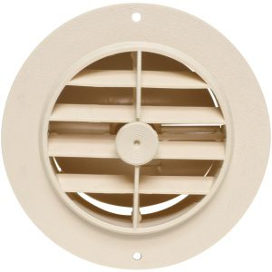 Heating and A/C Register, 4", Rotating/Dampered, Covered Screws, Plastic, Beige, Carded