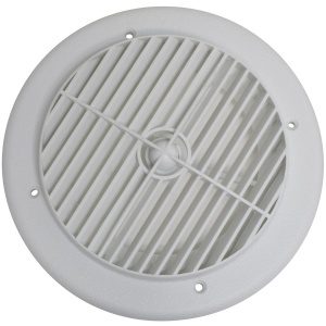 Heating and A/C Register, 4", Rotating, Plastic, White, Carded