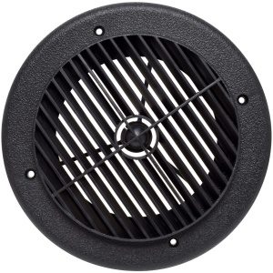 Heating and A/C Register, 4", Rotating, Plastic, Black, Carded