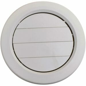Heating and A/C Register, 5", Rotating/Dampered, Covered Screws, Plastic, 7/8" Collar, Medium White, Carded