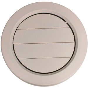 Heating and A/C Register, 5", Rotating/Dampered, Covered Screws, Plastic, 7/8" Collar, Beige, Carded