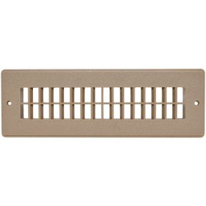 Heating and A/C Register, 2-1/4" x 10", Floor Register, Light Brown, Carde
