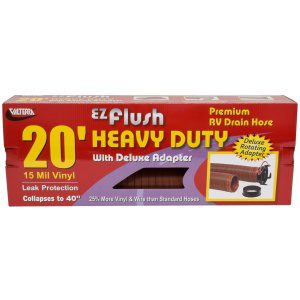 EZ Flush Heavy Duty Drain Hose, 20′,  with T1024-2, Bronze, Boxed