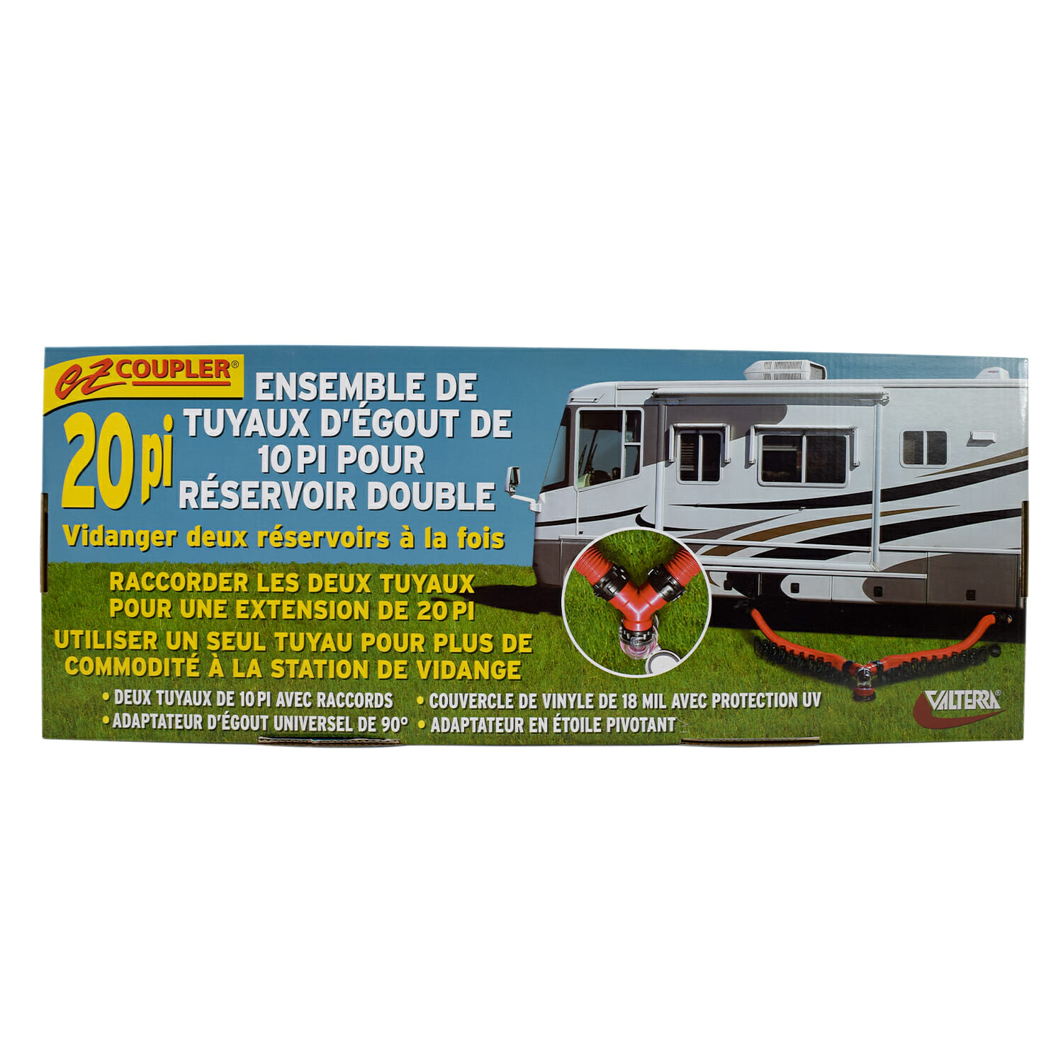 EZ Coupler Dual Tank 20' Sewer Hose Kit, Boxed - Valterra.com